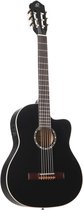 Ortega RCE125SN SBK Small Neck Thinline Satin Black - 4/4 Klassieke gitaar