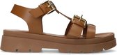 Sacha - Dames - Cognac chunky sandalen met buckles - Maat 40