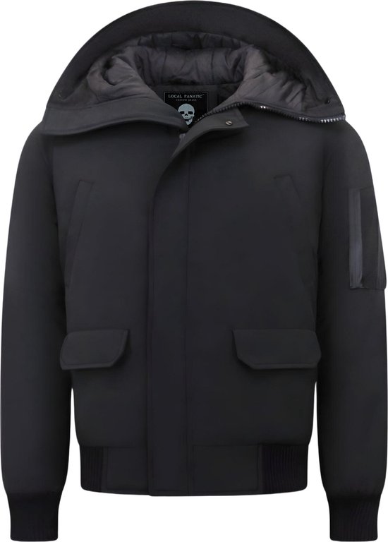 Jassen Heren Winter - Gewatteerde Jassen - Winterjas Heren Kort - 8821 - Zwarte Jas