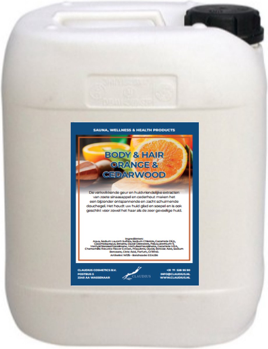 Goedkoopste Body & Hair Sweet Orange & Cedarwood - 10 Liter - 2 in 1 voor lichaam en haar.