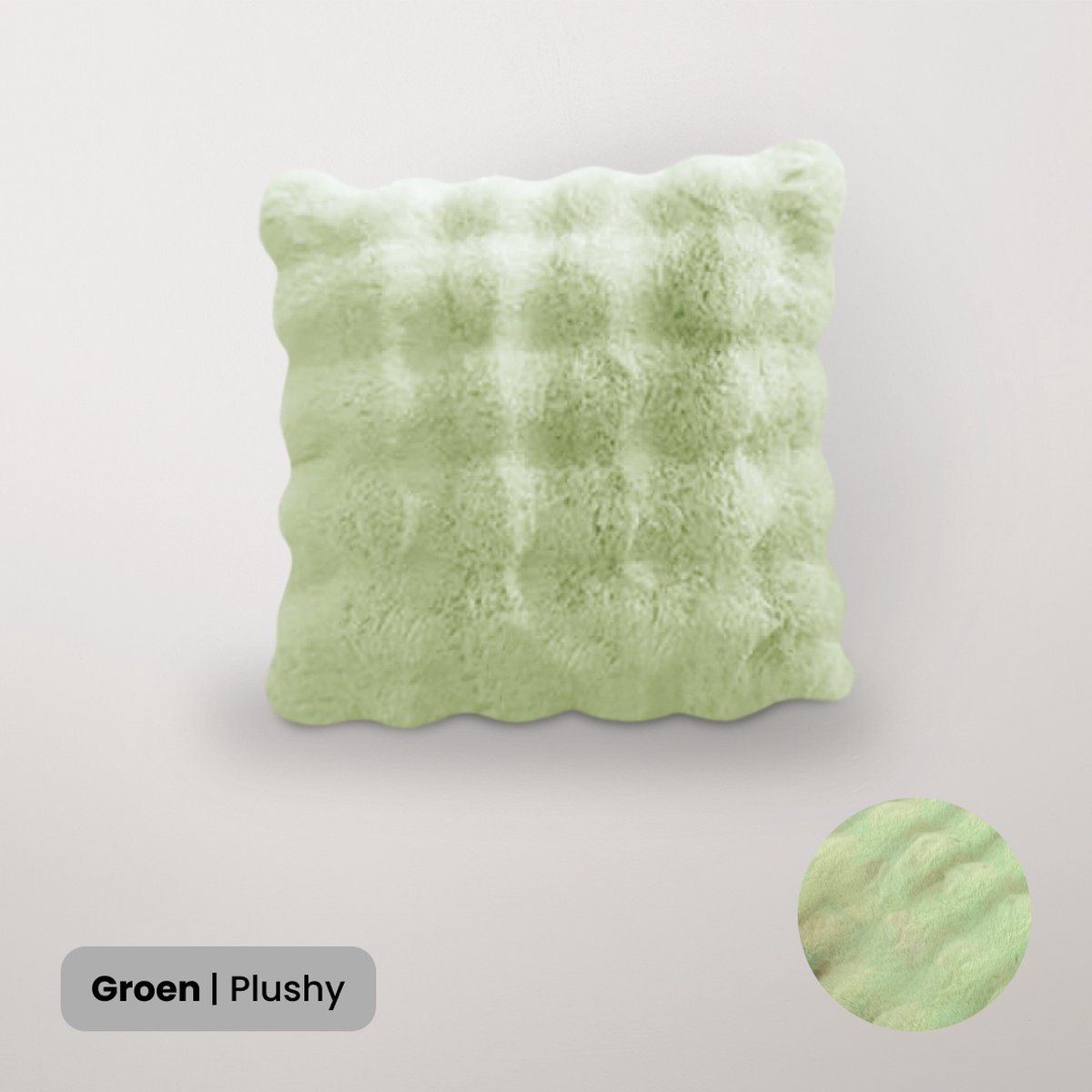 BankhoesDiscounter Plushy Kussenhoes – 45*45cm – Groen – Kussensloop – Kussenovertrek – Kussenhoes 45x45