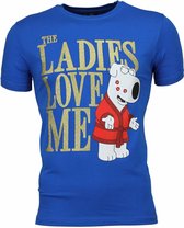 T-shirt - The Ladies Love Me Print - Blauw