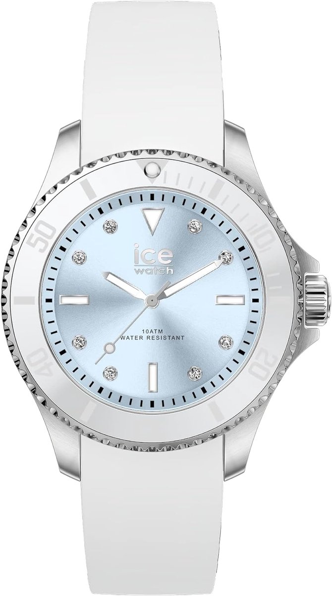 Ice Watch ICE steel - White pastel blue 020365 Horloge - Siliconen - Wit - Ø 35 mm