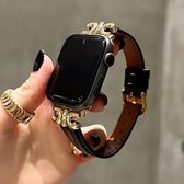 Bracelet en cuir métallique adapté à Apple Watch 9 Band 42 mm - 44 mm - 45 mm - 49 mm Ultra Smart Watch Series 9 8 7 6 Se 5 4 3 Bracelet de remplacement de Luxe à la Mode