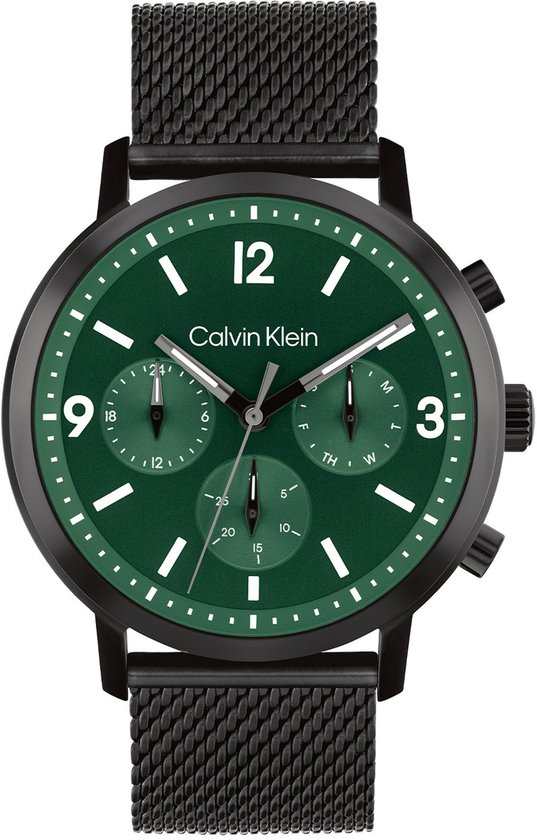 Calvin Klein CK25200440 GAUGE Heren Horloge - Mineraalglas - Staal - Zwart - 44 mm breed - Quartz - Druksluiting - 3 ATM (spatwater)