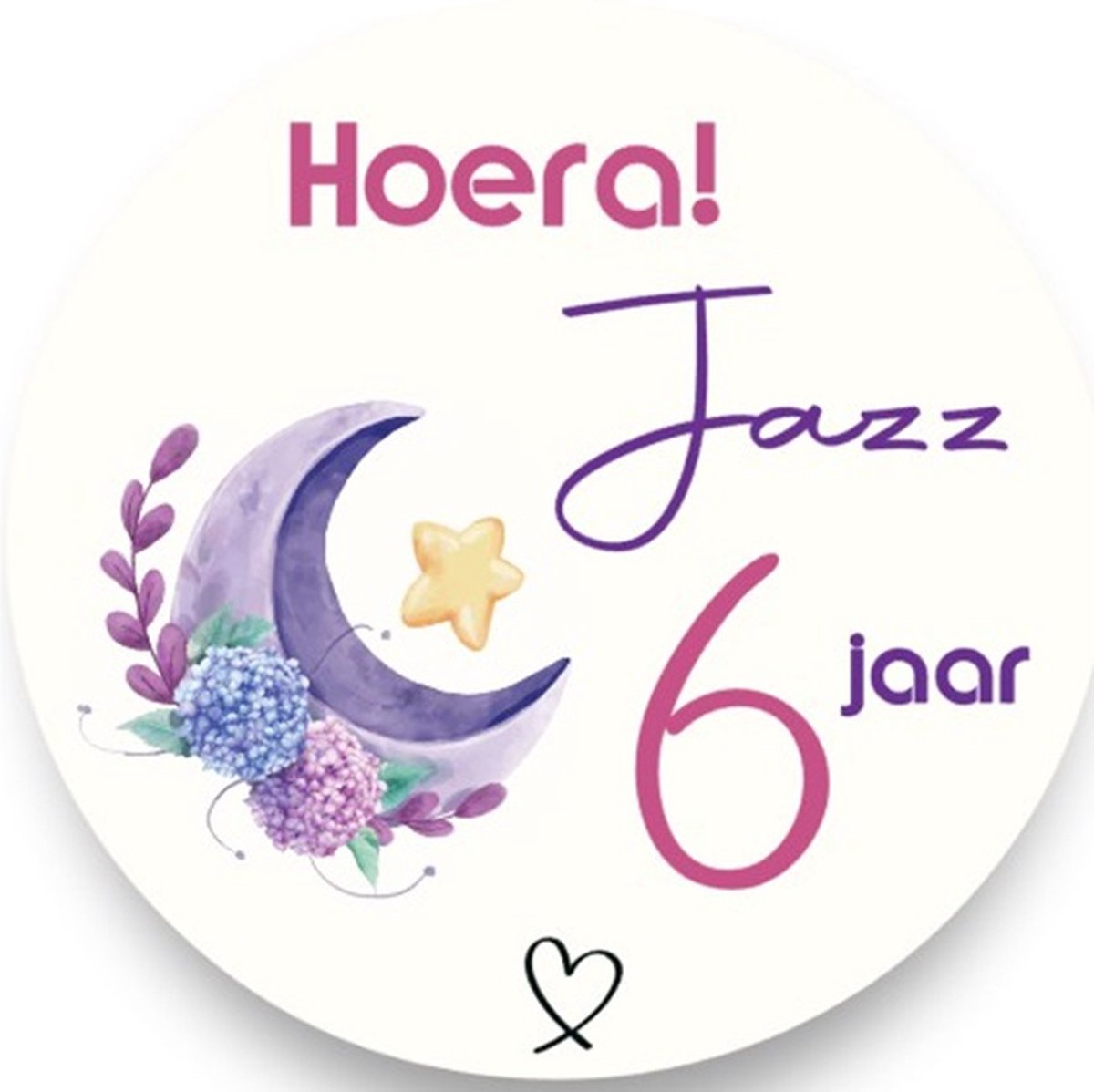 20x Traktatie stickers met naam Maan - Verjaardag stickers - Moon Star - Sluitstickers - Kinderfeest Traktatie - Uitdelen - Uitdeeltraktatie - Wensetiket - Rond - 40mm - Glossy sticker