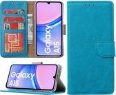 Arara Hoesje geschikt voor Samsung Galaxy A15 hoesje - Bookcase met pasjeshouder - Blauw