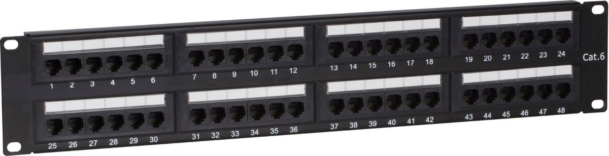 Ecolan patchpanel 48 poort Cat.6 UTP 2U