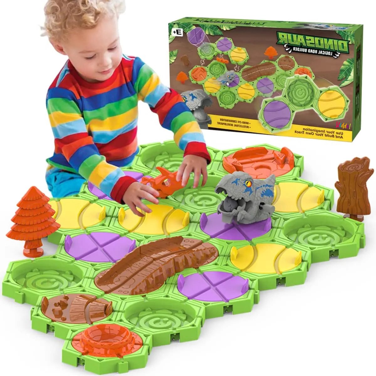 Kiddel Dinosaurus Puzzel Bouwset – Educatief Montessori Speelgoed met 2 Dinosaurussen – Kinderspeelgoed voor Jongens & Meisjes vanaf 3 Jaar