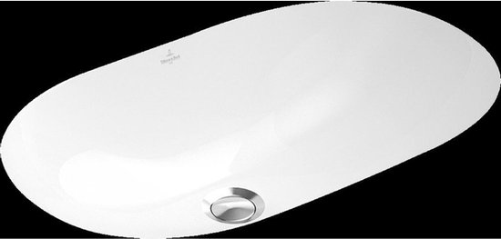 Vasque sans trou à installer par le bas, avec trop-plein, 530 mm x 320 mm, blanc - vasque, avec CeramicPlus