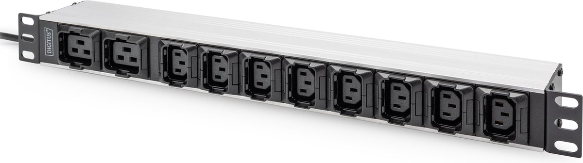 Digitus DN-95427 19 inch Stekkerdoos voor patchkast 1 HE Apparaatcontactdoos C13 10A Geschikt voor kastdiepte: vanaf 30