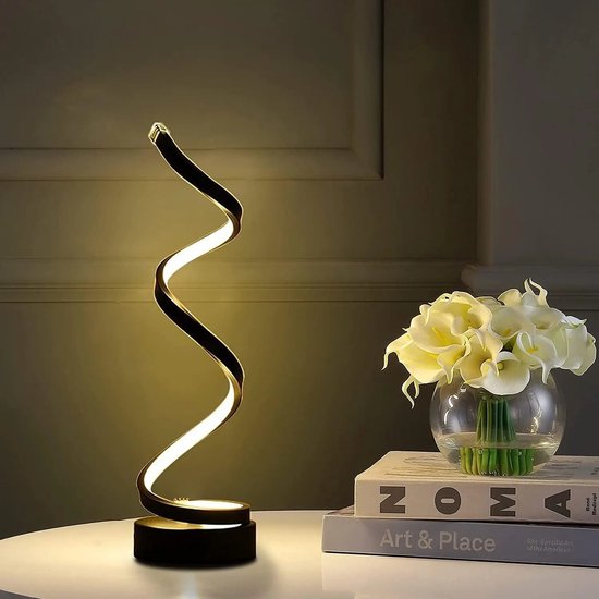Minimalistische tafellamp - Tafellamp slaapkamer - Leeslamp - Minimalistisch design - Zwart -