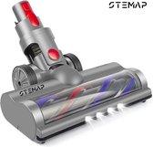 Brosse rotative Stemap® | Compatible avec Dyson V7 V8 V10 V11 V15 | Buse d'aspiration à brosse turbo, buse électrique | Entraînement direct | Brosse à sol avec 4 lampes LED