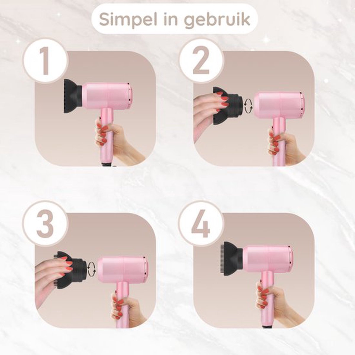 Sansbeauté Föhn met Diffuser - Ionische Haardroger thumbnail 6