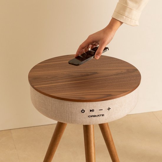 CREATE - Luidsprekertafel met 360º geluid, bluetooth en draadloos opladen - SPEAKER TABLE