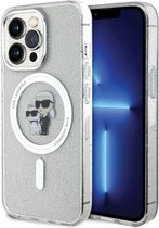 Karl Lagerfeld iPhone 13 Pro / 13 transparent hardcase Karl&Choupette Glitter MagSafe