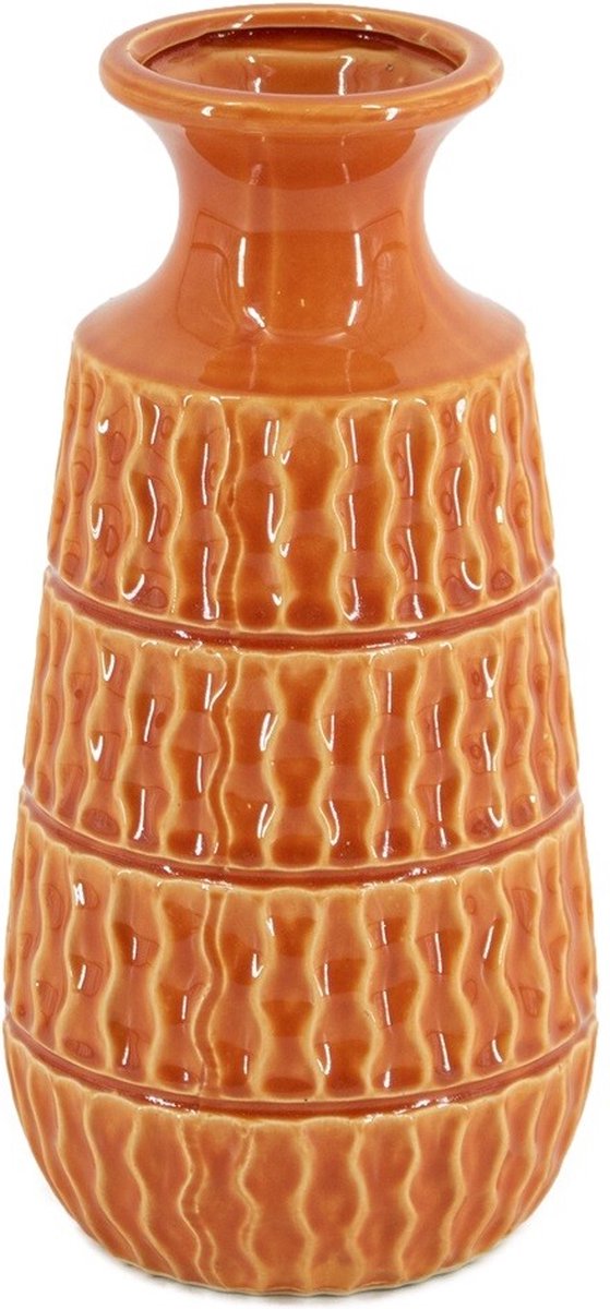 homebound by ky Aardewerk vaas tangerine/oranje | 17,5x17,5x45,5cm | vaas aardewerk