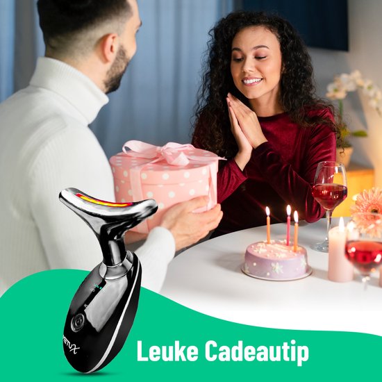MetuX® Huidverjongingsapparaat – Facelift Apparaat – Huidverjonging – Gezichtsreiniger - Huidverzorging - Huidverjongingsapparaat Gezicht – Rimpel Verwijderaar - Verminderen van Acne, Lijnen, Rimpels - Gezichtsmassage - Nekmassage - 7 LED Technologie