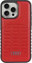 Audi Synthetic Leather MagSafe iPhone 14 Pro Max red hardcase AU-TPUPCMIP14PM-GT/D3-RD