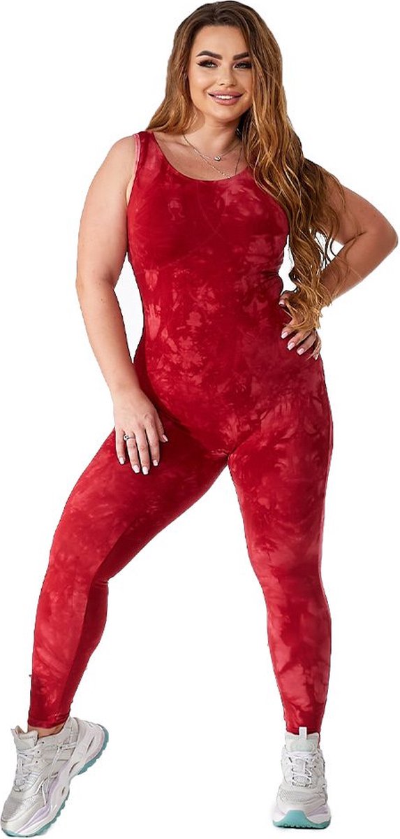 Jumpsuit Aphrodite Rood - Bodysuit - Overall dames - Yoga kleding dames - Sportotfit dames - Ideaal voor Yoga, fitness & meer
