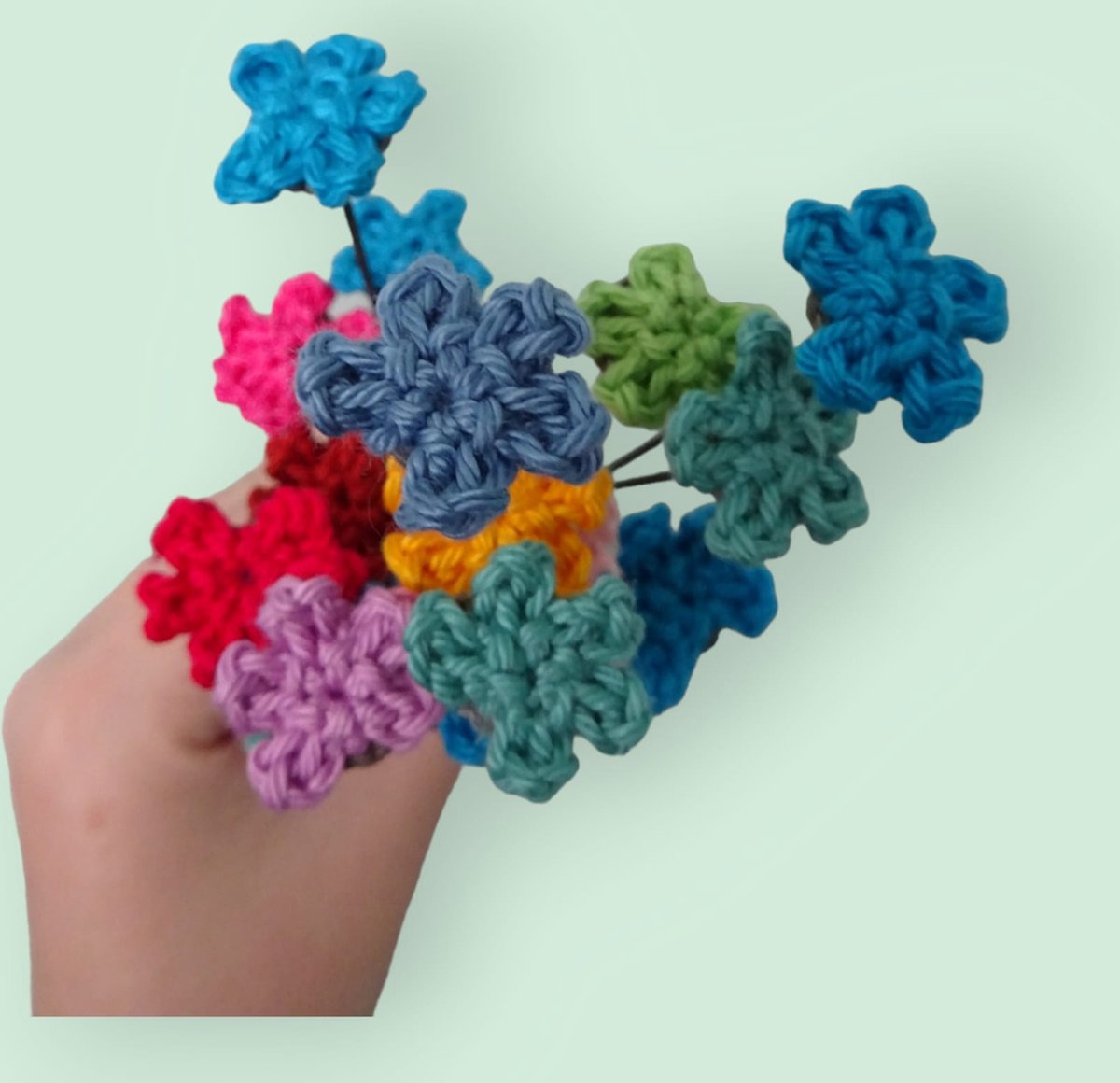 Knuffelsenzo - Mini bloem - Gehaakt - Kunstbloem - Handgemaakt - Per stuk