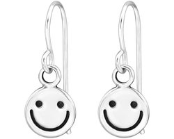 Joy|S - Zilveren smiley emoji bedel oorbellen - oorhangers - sterling zilver 925