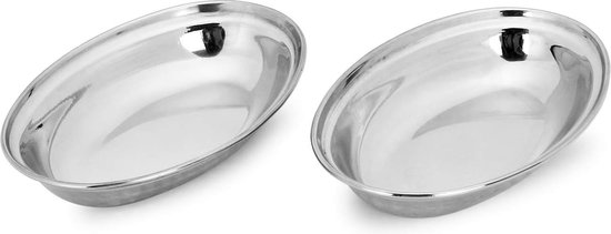 Steel Dish Serving Oval Platter Serveerschaal Set van 2
