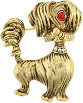 Behave® Broche hond goud kleur 4,5 cm