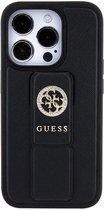 Guess GUHCP15XPGSSADK iPhone 15 Pro Max black hardcase Grip Stand 4G Saffiano Strass