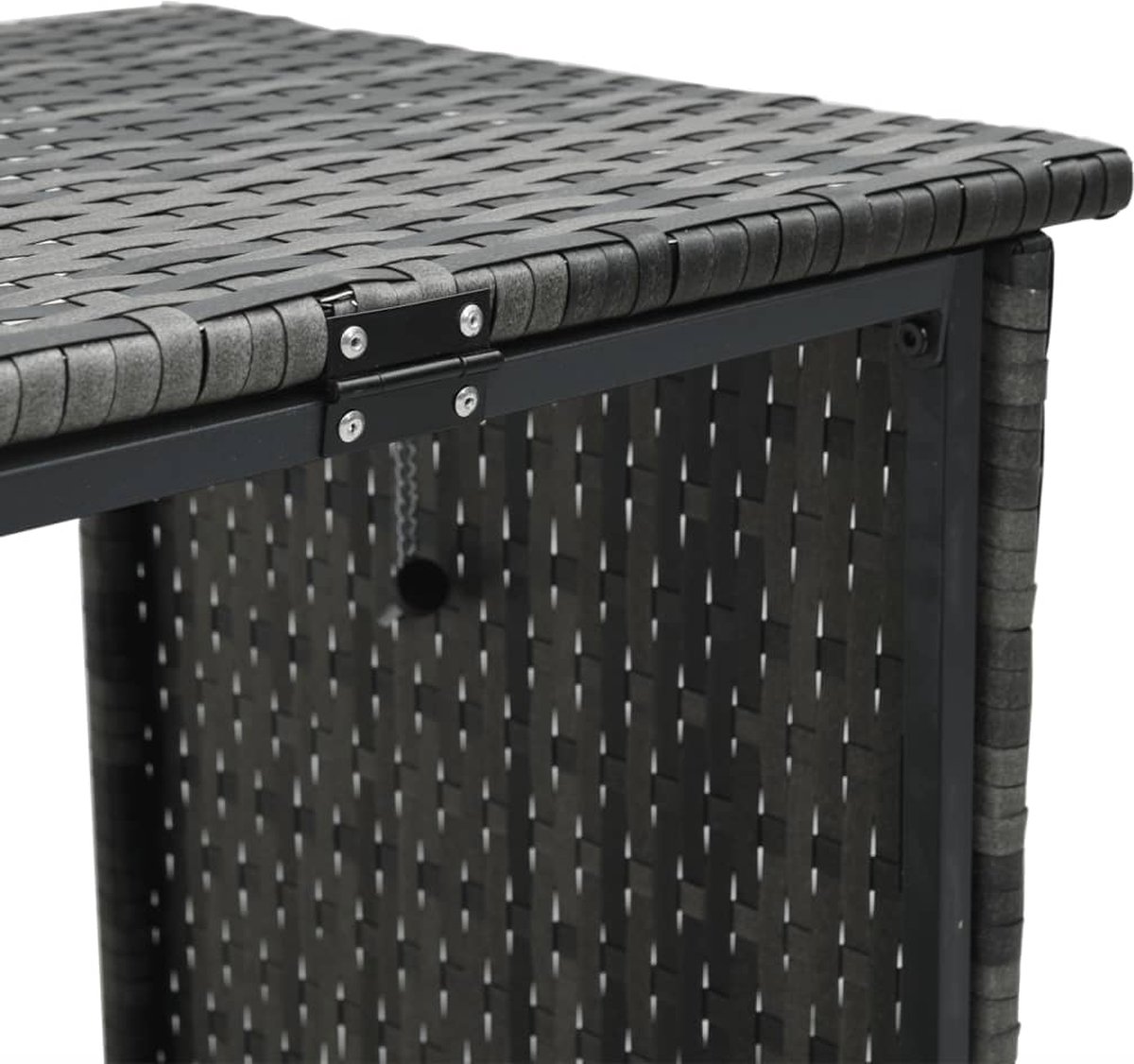 vidaXL - Tuinbank - met - tafel - en - kussens - L-vormig - poly - rattan - grijs thumbnail 2