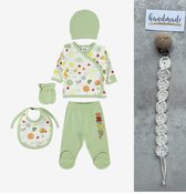 Fopspeenkoord cadeau - 5-delige baby newborn kleding set jongens - Newborn kleding - Babykleding - Animal - Babyshower cadeau - Kraamcadeau