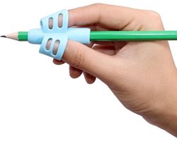 Potloodgrips I Vingergrip Schrijfhulp Kinderen & Ouderen I Potloodhouder I Penhouder I Schrijfhulpmiddelen I 1 Stuk I Blauw