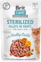 Kattenvoer Brit Care Sterilized Fillets in Gravy Rabbit Konijnenvlees 85 g