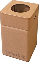 Kartonnen vuilnisbak/afvalbak Afvalbox van karton, hoog 60 cm, 75 liter (herbruikbaar) voor afvalscheiding: rest, plastic, papier, PMD, bekers en GFT