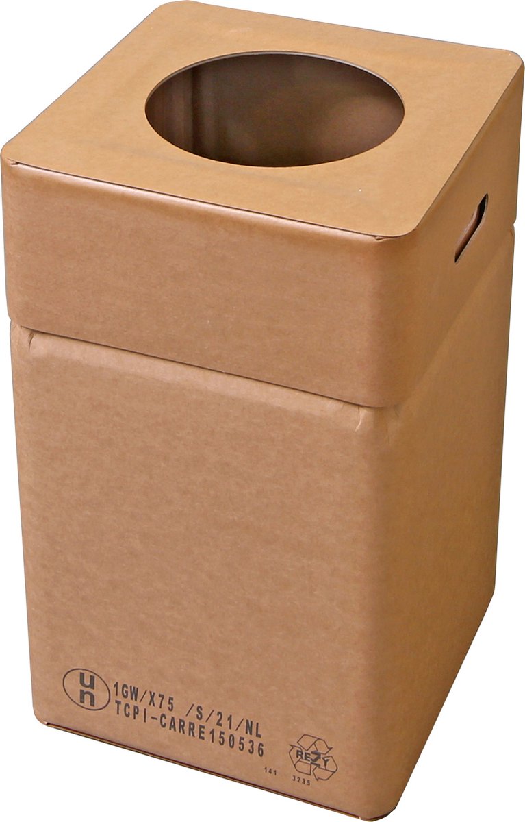 Goedkoopste Vuilbak - Prullenbak - restafval, plastic, papier, PMD, bekers en GFT - Afvalbak voor afvalscheiding - kartonnen vuilbak/afvalbak, hoog 60 cm, 75 liter (herbruikbaar).