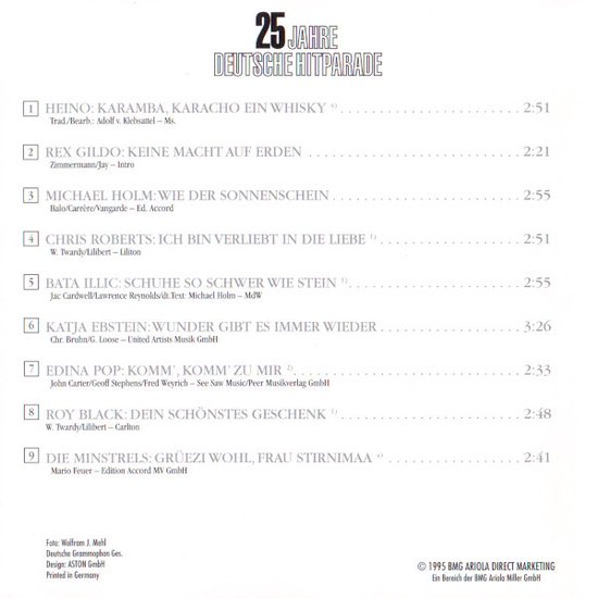 25 Jahre Deutsche Hitparade 1970 - Cd Album - Heino, Rex Gildo, Chris Roberts, Roy Black, Heintje, Peter Orloff, Udo Jurgens