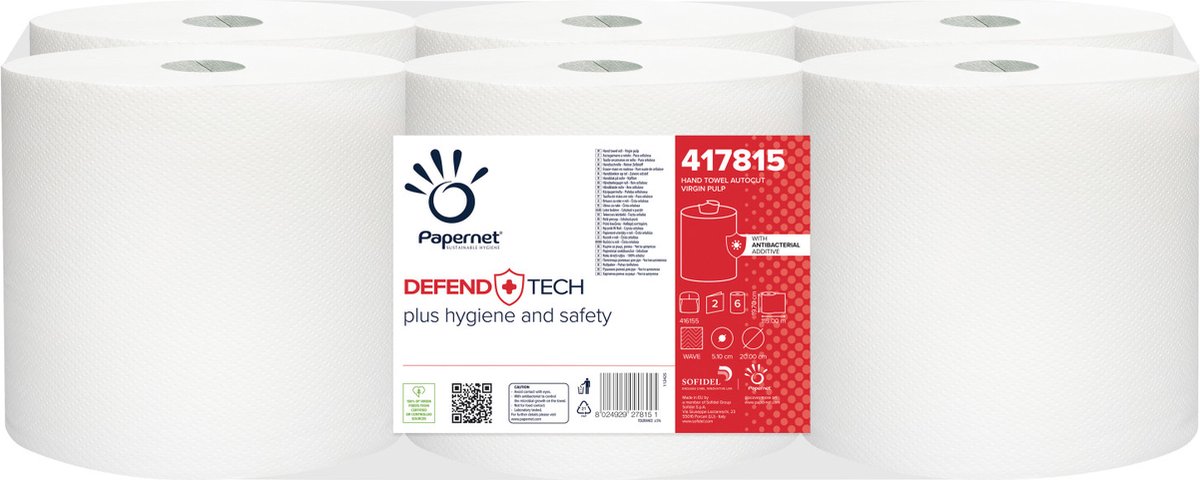 Papernet 417815 papieren handdoek Cellulose Wit 115 m