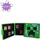 12-in-1 Game Card Case geschikt voor Nintendo Switch - Minecraft Creeper - Kaarthouder - Premium Opbergdoos voor Speelkaarten - Beschermhoes - 12-slot kaart opslag - Beschermtas - Opbergen - Game Etui - Accessoire