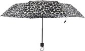 Parapluie Pliant Tendance avec Ouverture Main - Ø 90 cm - Dessin Zebra - Manche Plastique Zwart - Embout en Fibre de Verre - Tissu Polyester - Etui Inclus