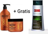 Redist - Argan Haarverzorging Set 2-delige - Argan Shampoo 1000 ML - Argan Haarverzorgingsmasker 500 ML + Gratis Bioblas - Botanic Oils Shampoo - beschadig / droogd haar 360 ml