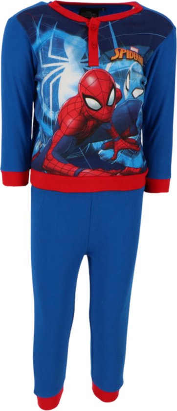 Spiderman pyjama - pyjamaset - blauw - rood - katoen - maat 122 - 7 jaar