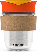 SoleCup koffie beker to go geschikt voor losse thee - 340 ml - oranje/geel