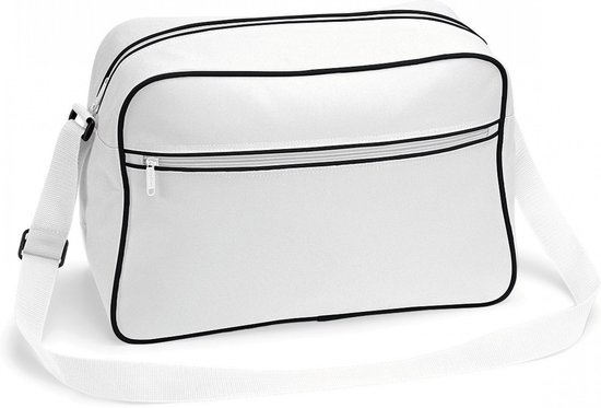 Bagbase Sac bandoulière Retro - blanc - avec poches zippées - moyen - 40 x 28 x 18 cm - 18L