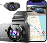 AZDome M63 Lite Dual Dashcam - 2024 Model - Ultra 4k & 1080p - Wifi - GPS - Met App - Parkeerstand - Nachtzicht - 170° Wijdhoeklens - 64gb Micro SD - Voor en Achter Camera
