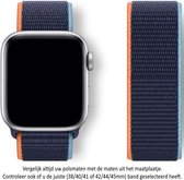 3 kleuren Blauw, Oranje, Lichtblauw Nylon Horloge Band geschikt voor Apple Watch 1, 2, 3, 4, 5, 6, 7, 8, SE & Nike+, 42mm, 44mm & 45mm "Mannenbreedte" Series - Zacht Geweven Nylon - 42 mm, 44 mm en 45 mm - blue orange