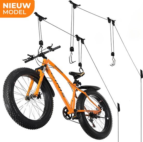 Foto: Fietstakel fietslift ophangsysteem met valbeveiliging 80 kg draagkracht