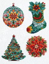 Luca-S Winter Decorations (4 stuks) borduren (pakket) JK042