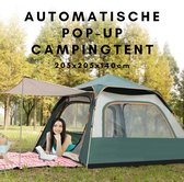 Automatische Pop-up Campingtent voor 3-4 Personen - Waterdicht en Winddicht - Inclusief Grote Draagtas - Ideaal voor Gezinscamping en Buitenactiviteiten- Groen