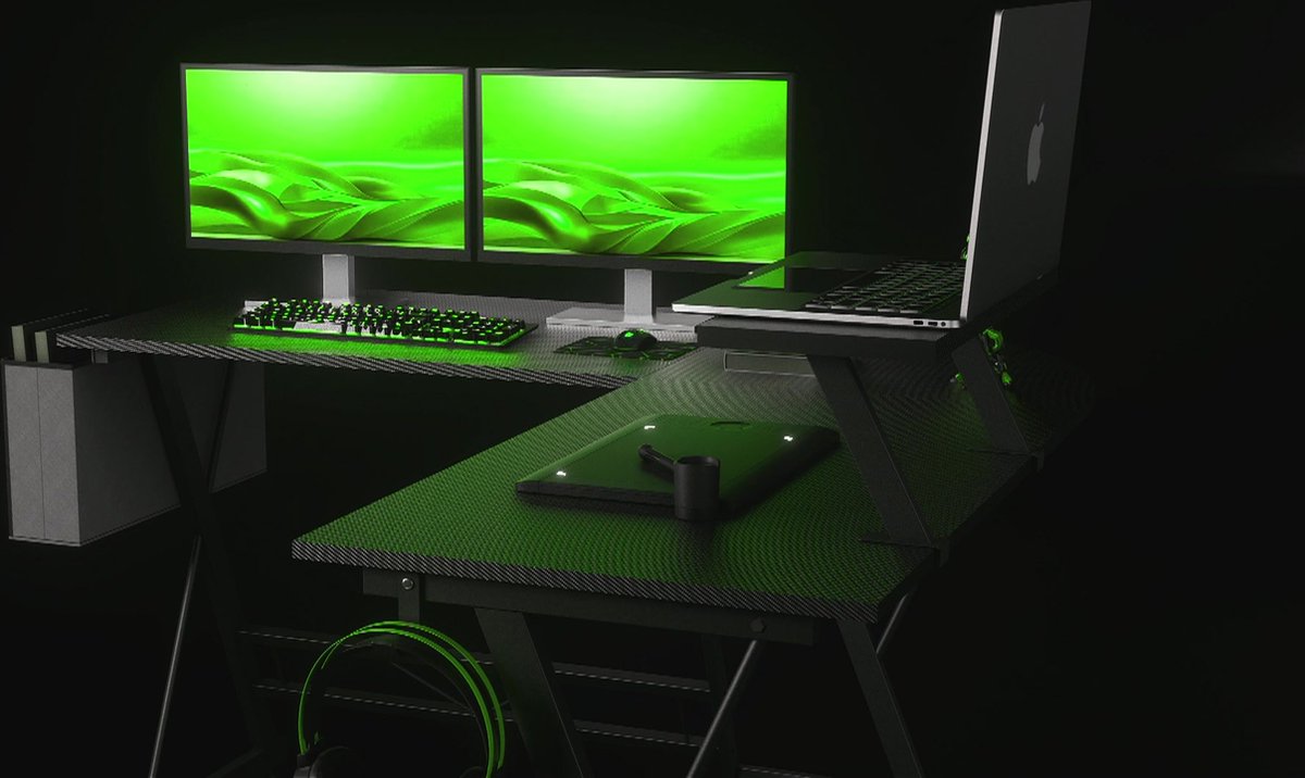 For The Win® For The Win Hoekbureau - L-Vormig Game Bureau - Gaming Bureau - Monitor Standaard - Gaming Desk