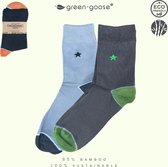 green-goose® Heren Sokken Bamboe | Maat 40-46 | 2 Paar | Zwart en Grijs | 85% Bamboe | Zacht, Admenend en Duurzaaam!